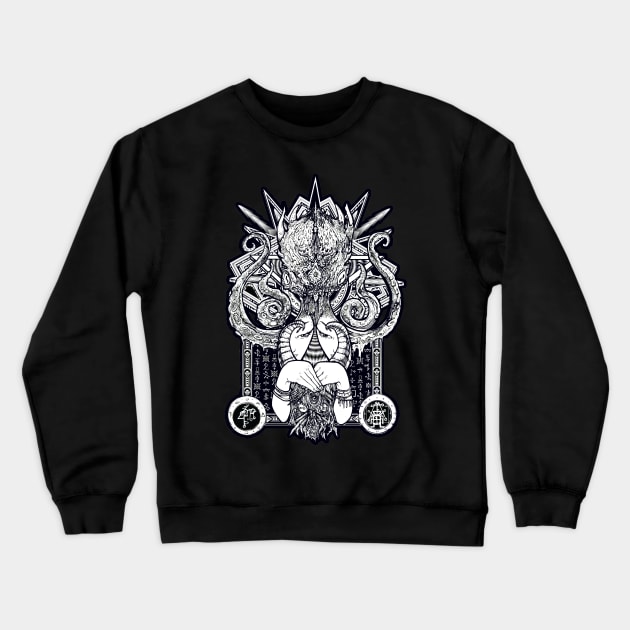 Golden Goat Totem Chaos Magic Gematria Zodiac Scull Crewneck Sweatshirt by Esoteric Origins